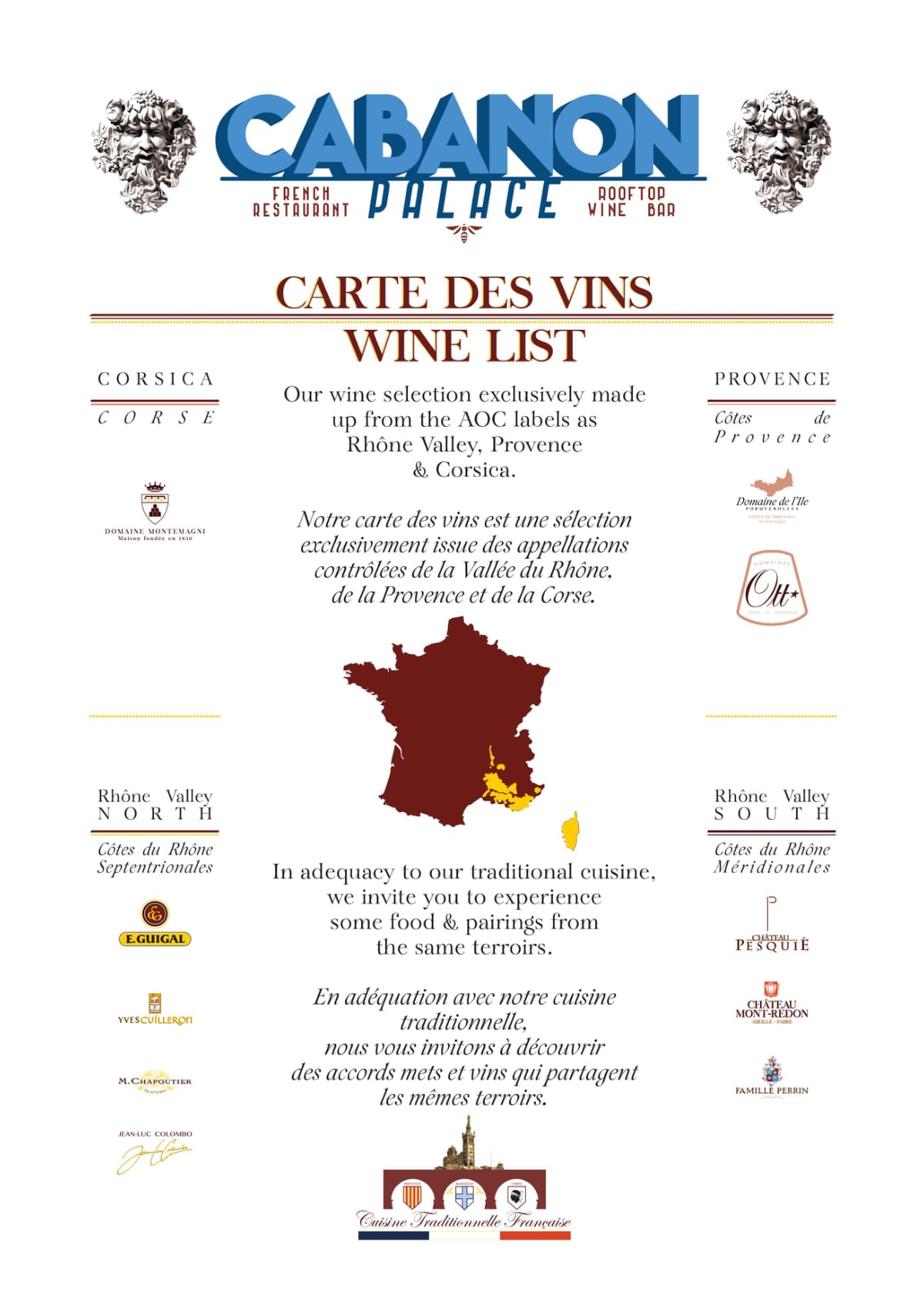 Wine list, page 1